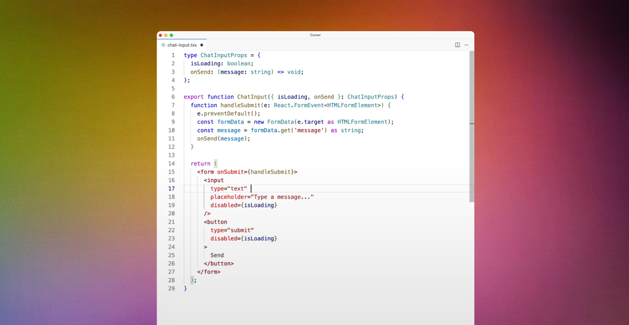 Cursor Editor Interface